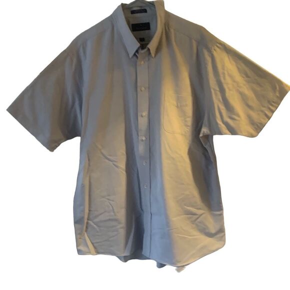 Pre Owned Men’s Barrington Short Sleeve Button Up Shirt Sz 18 Casual Comfort - Picture 1 of 10